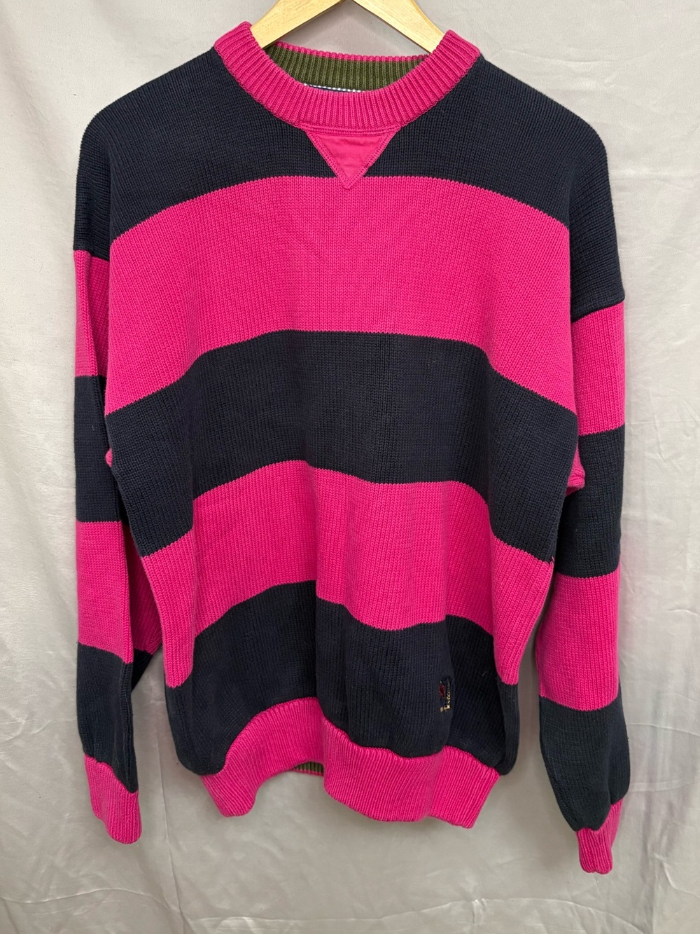 Dark blue and pink striped Tommy Hilfiger sweater